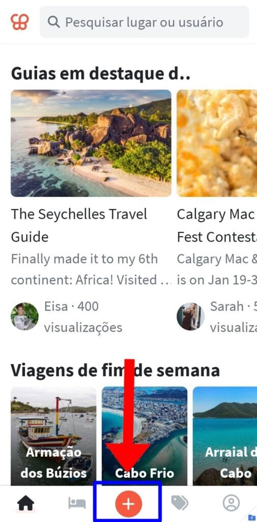 Criar nova viagem no aplicativo Wanderlog