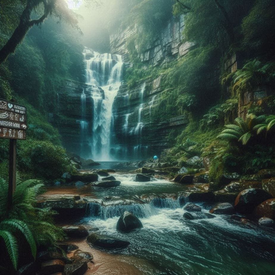 Imagem decorativa sobre a cachoeira do Ramalho