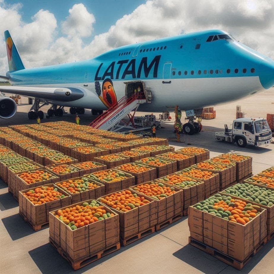 Avião da Latam na Rota do Mamão