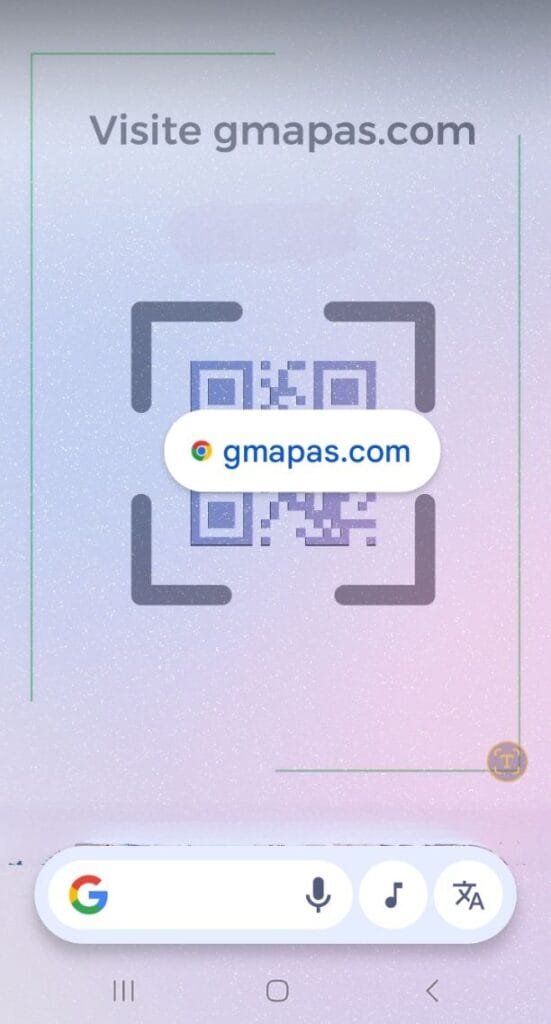A ferramenta Circular do Google leu o QR Code no seu próprio celular