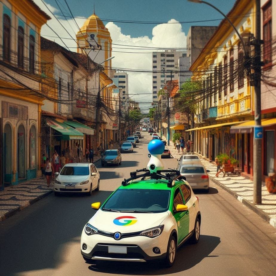 Carro do Street View. Google Street View anuncia atualização de imagens para o Brasil.