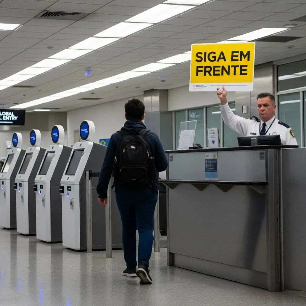 Nova Tecnologia SBE para usuários do Global Entry permite passar pela imigração sem parar.