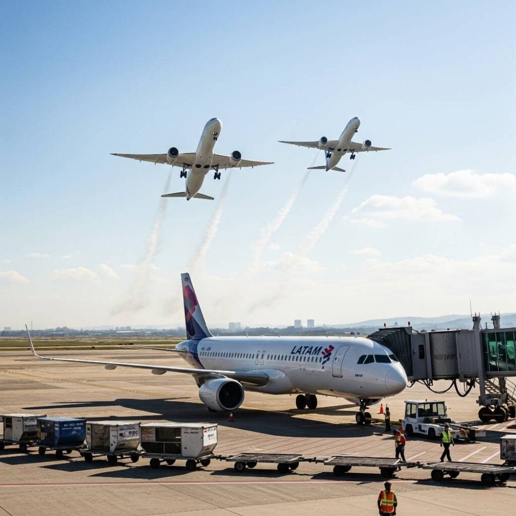 Aviões Latam no aeroporto