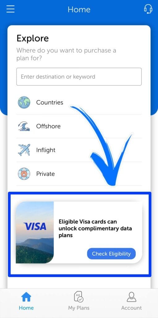 Parceria gratuita para internet no exterior patrocinada pelas Visa com a GigSky