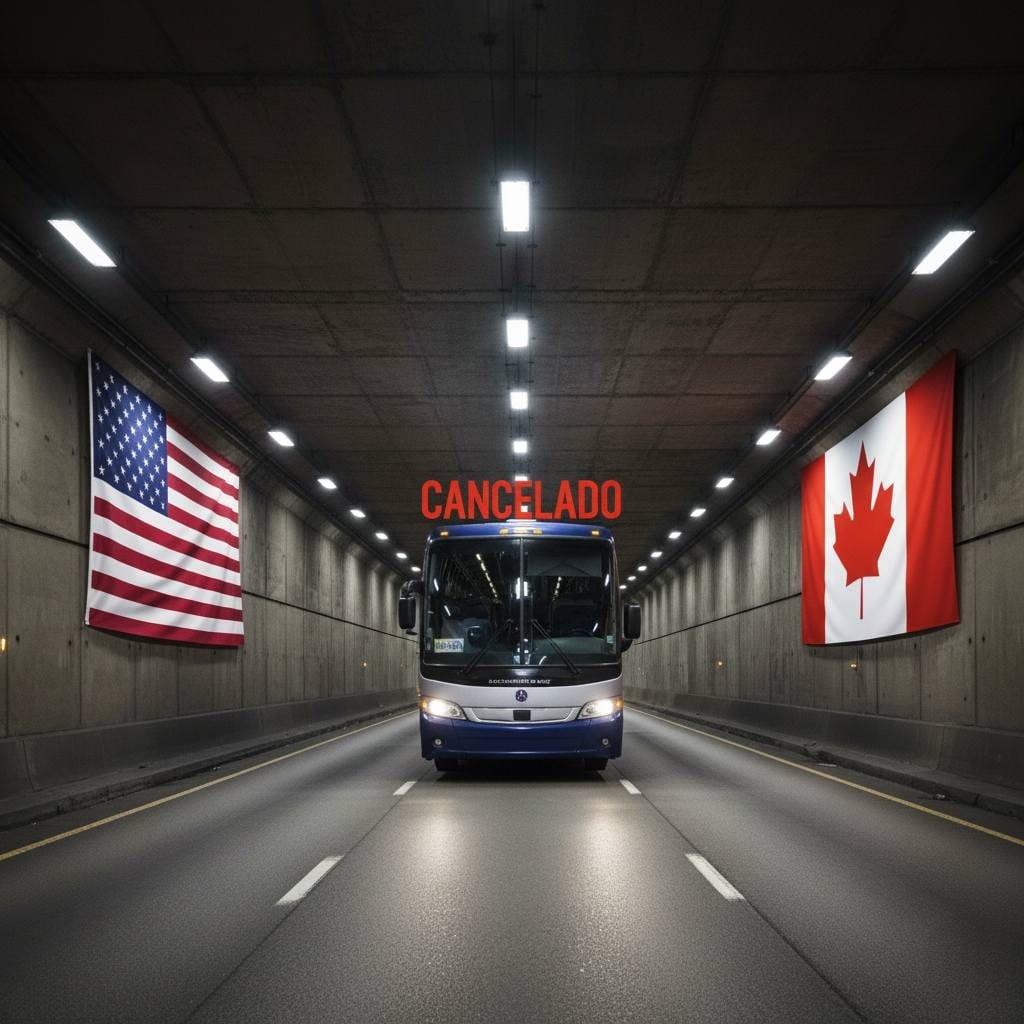 Ônibus do Túnel entre Windsor e Detroit Tunnel Bus between Windsor and Detroit