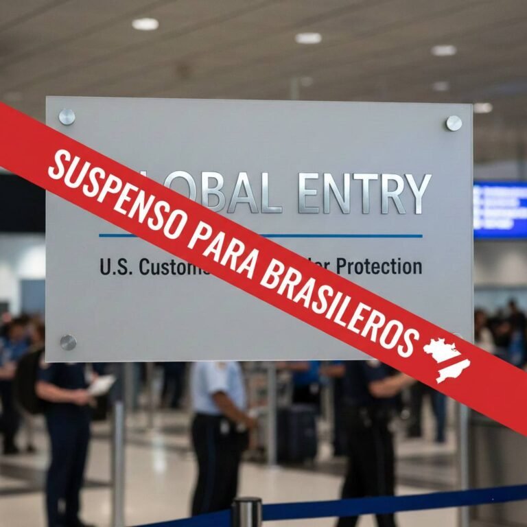 Novas inscrições de brasileiros no Global Entry estão suspensas mais uma vez. Veja a informação oficial do CBP nessa publicação.